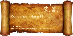 Korcsmár Margit névjegykártya