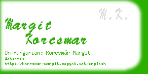 margit korcsmar business card