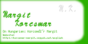 margit korcsmar business card